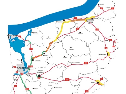 Mapa przebiegu drogi, źródło: www.gddkia.gov.pl