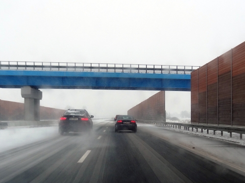 Trudne warunki na autostradzie A1, źródło: materiały własne www.info-car.pl